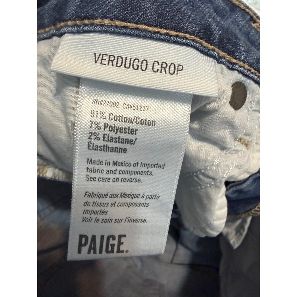 PAIGE Verdugo Crop Skinny Jeans Nathan Destructed Distressed Stretch Denim 29 - Picture 8 of 9
